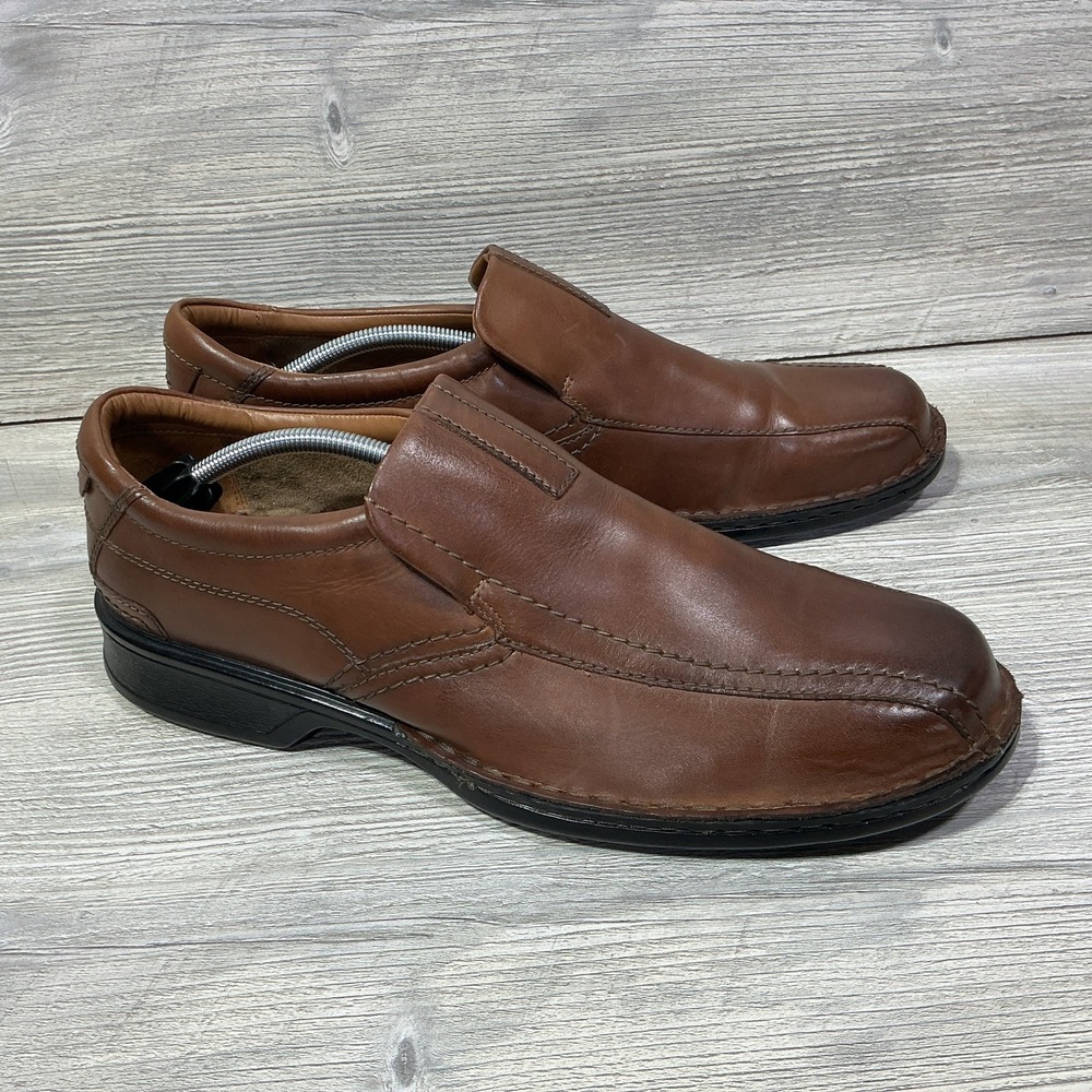Clarks Escalade Step Men's US Size 13 M Brown Leather SlipOn Dress Casual Shoes